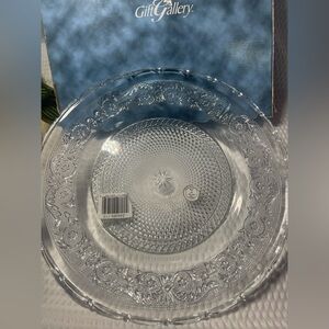 NEW BOX Gift Gallery 12” Crystal Clear Platter Serving Tray Vintage